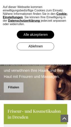 Vorschau der mobilen Webseite www.friseur-elite.de, Elite Friseur- und Kosmetik GmbH