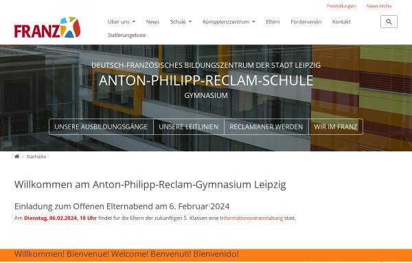 Vorschau von www.reclamgymnasium.de, Anton-Philipp-Reclam-Schule