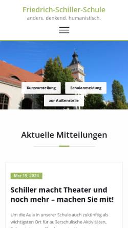 Vorschau der mobilen Webseite fschillerg.de, Friedrich-Schiller-Schule