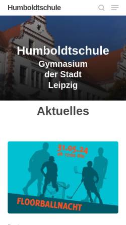 Vorschau der mobilen Webseite www.humboldt-leipzig.de, Humbold-Gymnasium
