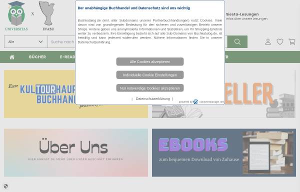 Vorschau von www.universitas.de, Buchhandlung Universitas