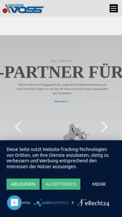 Vorschau der mobilen Webseite www.aluminium-giesserei.de, Aluminiumgießerei Voss GmbH & Co. KG