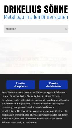 Vorschau der mobilen Webseite www.drixelius-soehne.de, Drixelius Söhne GmbH & Co. KG