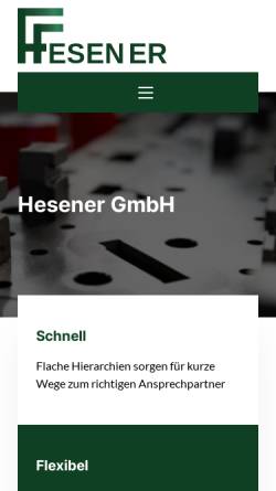 Vorschau der mobilen Webseite www.hesener-gmbh.de, Hesener Metallwaren GmbH