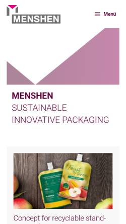 Vorschau der mobilen Webseite menshen.com, Menshen GmbH & Co. KG