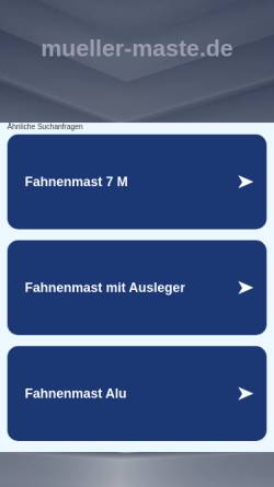 Vorschau der mobilen Webseite www.mueller-maste.de, Müller - Maste aus Aluminium