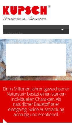 Vorschau der mobilen Webseite www.kupsch-naturstein.de, Kupsch GmbH & Co. KG - Natursteinwerk