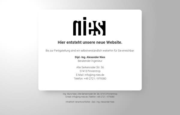 Vorschau von www.ing-nies.de, Nies - Ingenieurbüro für Tragwerksplanungen