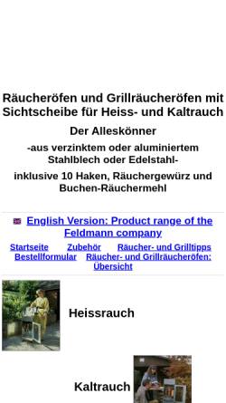 Vorschau der mobilen Webseite www.raeucheroefen.de, Feldmann Räucheröfen