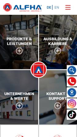 Vorschau der mobilen Webseite alfha.de, Alfha-Elektroanlagen GmbH & Co. KG