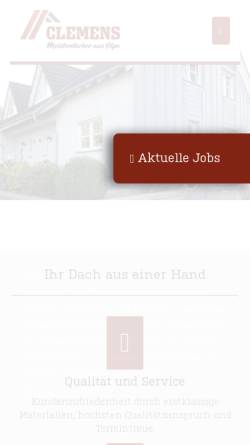 Vorschau der mobilen Webseite www.clemens-olpe.de, Clemens Bedachungen