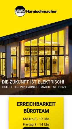 Vorschau der mobilen Webseite www.elektro-harnischmacher.de, Licht und Technik Harnischmacher