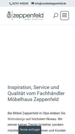 Vorschau der mobilen Webseite www.moebelzeppenfeld.de, Möbelhaus Zeppenfeld GmbH