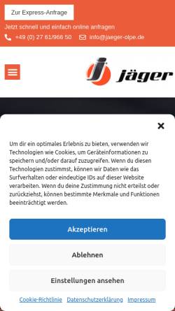 Vorschau der mobilen Webseite www.jaeger-rhode.de, Jäger GmbH & Co.