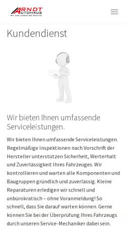 Vorschau der mobilen Webseite www.arndt-auto-service.de, Arndt Auto-Service