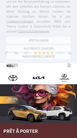 Vorschau der mobilen Webseite www.toyota-keller.de, Autohaus Keller GmbH & Co. KG