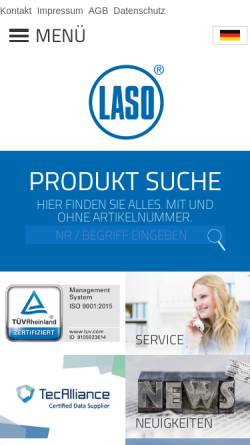 Vorschau der mobilen Webseite www.laso.de, LASO - Langenhan GmbH & Co. KG