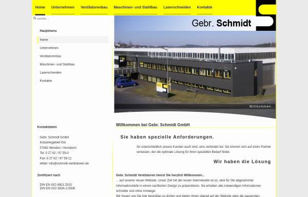 Vorschau von www.schmidt-ventilatoren.de, Gebr. Schmidt GmbH