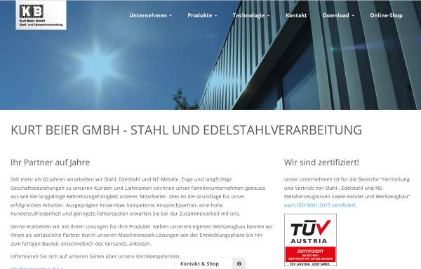Vorschau von beier-siegen.de, Kurt Beier GmbH, Stahl- und Edelstahlverarbeitung