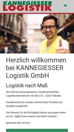 Vorschau der mobilen Webseite www.kannegiesser-logistik.de, Kannegiesser Logistik GmbH