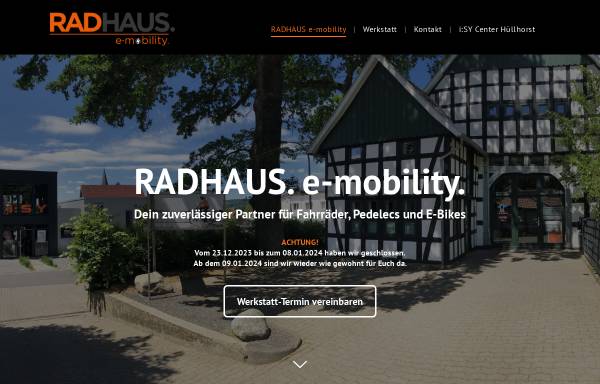 Vorschau von www.radhaus-huellhorst.de, Radhaus, Inhaber Martin Kuhlmeier