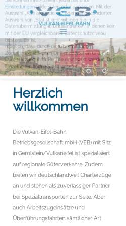 Vorschau der mobilen Webseite www.eifelquerbahn.de, Eifelquerbahn