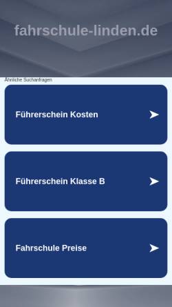 Vorschau der mobilen Webseite www.fahrschule-linden.de, Fahrschule Wilhelm Linden