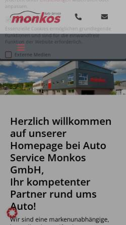 Vorschau der mobilen Webseite www.autoservice-monkos.de, Monkos Autoservice GmbH