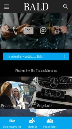 Vorschau der mobilen Webseite www.bald.de, Bald Automobilgesellschaft mbH & Co. KG
