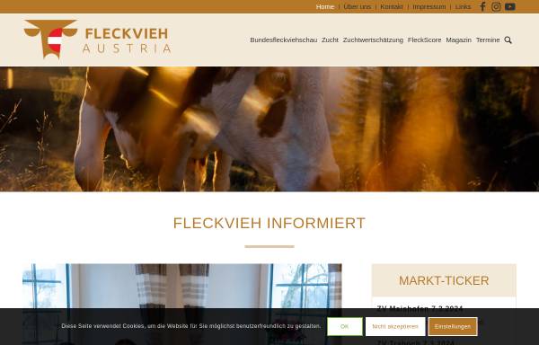 Vorschau von www.fleckvieh.at, Arbeitsgemeinschaft österreichischer Fleckviehzüchter