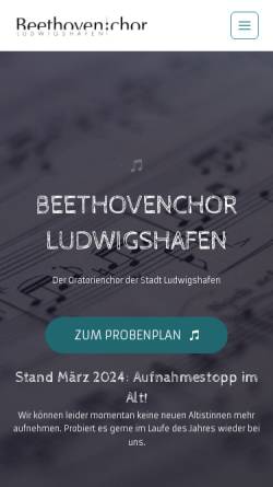 Vorschau der mobilen Webseite www.beethovenchor-lu.de, Beethovenchor Ludwigshafen