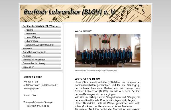 Vorschau von www.berliner-lehrerchor.de, Berliner Lehrerchor (BLGV) e.V.
