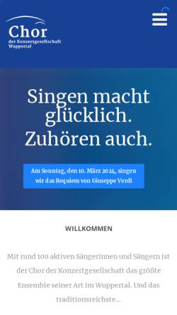 Vorschau der mobilen Webseite www.chor-kg.de, Chor der Konzertgesellschaft Wuppertal