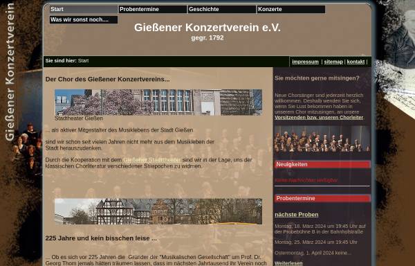 Vorschau von www.giessener-konzertverein.de, Chor des Giessener Konzertvereins