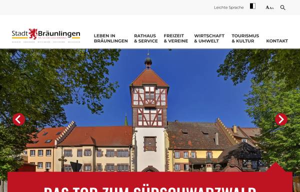 Vorschau von www.braeunlingen.de, Stadt Bräunlingen