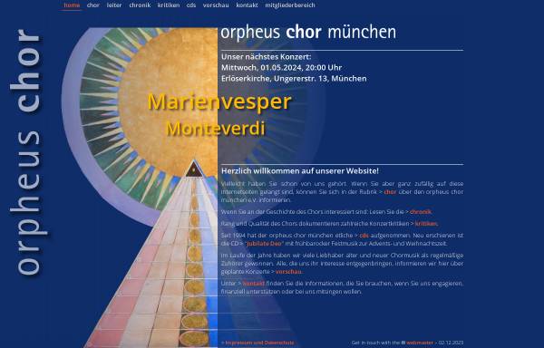 Vorschau von www.orpheus-chor.de, Orpheus Chor München