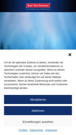 Vorschau der mobilen Webseite www.bad-duerrheimer.de, Bad Dürrheimer Mineralbrunnen