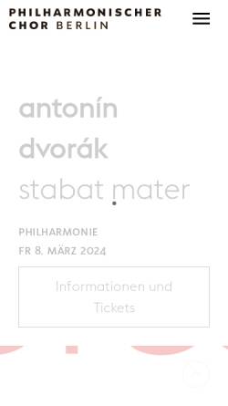Vorschau der mobilen Webseite www.philharmonischer-chor.de, Philharmonischer Chor Berlin