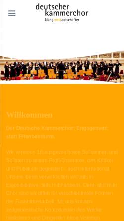 Vorschau der mobilen Webseite www.deutscher-kammerchor.com, Deutscher Kammerchor