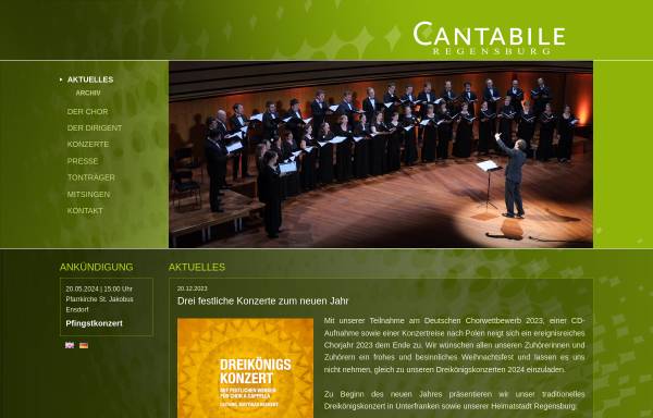 Vorschau von www.cantabile-regensburg.de, Vokalensemble Cantabile