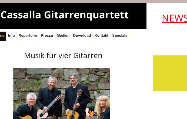 Vorschau von www.cassalla-gitarrenquartett.de, Cassalla Gitarrenquartett