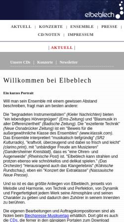 Vorschau der mobilen Webseite www.elbeblech.de, Elbeblech Blechbläserquintett