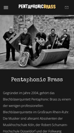 Vorschau der mobilen Webseite www.pentaphonic-brass.de, Pentaphonic Brass