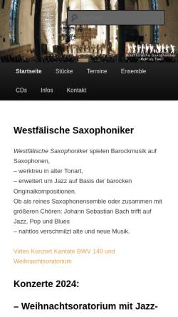Vorschau der mobilen Webseite www.saxophoniker.de, Die Saxophoniker