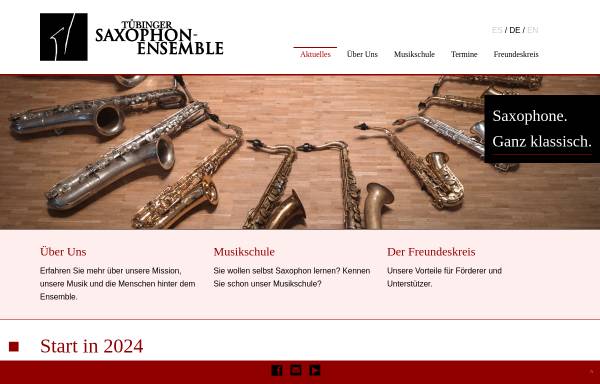 Vorschau von www.saxophon-ensemble.de, Tübinger Saxophon-Ensemble e. V.