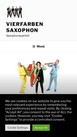 Vorschau der mobilen Webseite vierfarbensaxophon.de, Vierfarben Saxophon