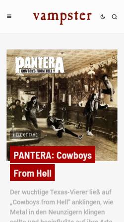 Vorschau der mobilen Webseite vampster.com, Vampster: Cowboys from Hell Review