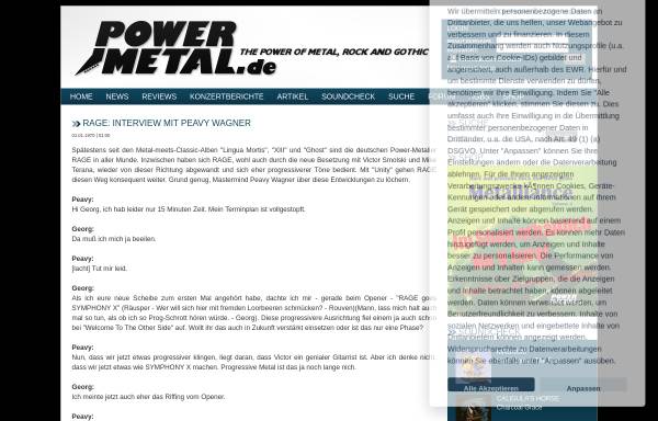 Vorschau von www.powermetal.de, Powermetal.de: Peavy Wagner Interview