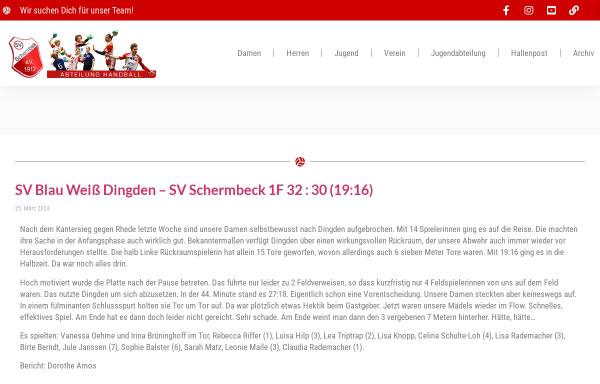 Vorschau von www.svschermbeck-handball.de, SV Schermbeck - Handball