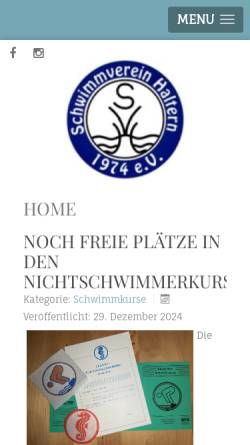 Vorschau der mobilen Webseite schwimmen-in-haltern.de, Schwimmverein Haltern 1974 e.V.